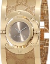 Gucci Women's YA112434 Twirl Gold Guccissima Leather Bangle Watch