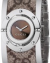 Gucci Women's YA112425 Twirl Medium Beige and Ebony GG Plus Bangle Watch