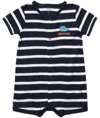 Carter's Great Catch Romper (Sizes NB - 9M) - navy, 9 months