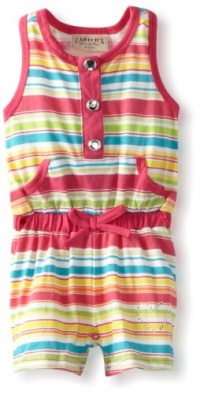 Carter's Watch the Wear Baby-Girls Infant Romper With Stripes And Large Front Pocket, Fushia Purple, 24 Months