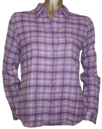 Juniors / Womens Long Sleeve Button Up Pastel Flannel Shirt