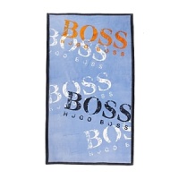 Give this fun logo design by HUGO BOSS your stamp of approval - it's a bold towel that's ready for the beachfront or the poolside.