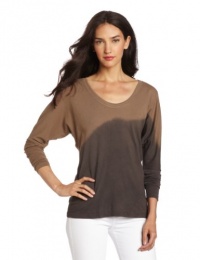 C&C California Women's Long Sleeve Dolman Twist Tee, Faded Black, X-Small