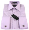 Jean-Paul Germain Mens Solid Lavender French Cuff Dress Shirt w/ Cufflinks