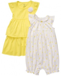 Carters 3−pc. Lemon Romper & Dress Set YELLOW 3 Mo