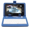 AGPtek PU Leather Style Stand Case (blue) with Mini USB Keyboard for 7 inch Tablet PDA Android PC