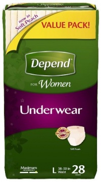 Depend Underwear for Women Maximum Absorbency, Large, 28-Count