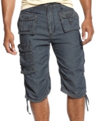 With a longer length and high-fashion styling, these Sean John shorts remix your summer style.