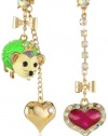 Betsey Johnson A Day at the Zoo Possum and Heart Mismatch Drop Earrings