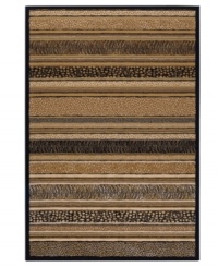 Captured in stripes, the wild animal-print patterns of this Couristan area rug are crafted from thick-pile polypropylene that imparts a natural appearance and soft, luxurious finish. Suitable for indoor or outdoor use.