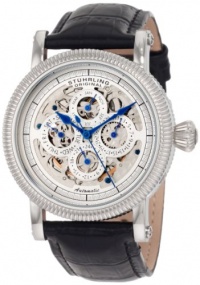 Stuhrling Original Men's 150A.33152 Symphony Maestro II Automatic Skeleton Date Black Leather Strap Watch