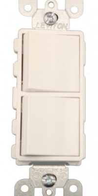 Leviton 5643-W 15 Amp, 120/277 Volt, Decora Brand Style 3-Way / 3-Way AC Combination Switch, Commercial Grade, Grounding, White