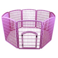 IRIS 8-Panel Plastic Pet Pen, CI-908, Pink