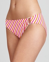 Preppy stripes prove a shore bet with this bikini bottom from Lauren by Ralph Lauren. The cut is utterly flattering -- gold ring detailing adds a hint of glitz.