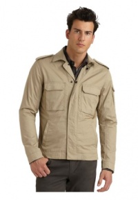 Vince Mens Cotton Khaki Jacket Large L Sand Color Zip Front