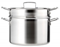 Le Creuset Tri-Ply Stainless Steel 7-1/2-Quart Pasta Multi-Pot with Insert