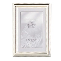 Lawrence Frames Metal Picture Frame Silver-Plate with Delicate Beading, 5 by 7-Inch