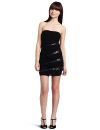 Just For Wraps Juniors Strapless Mini Dress with Sequins