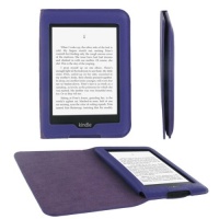 rooCASE Ultra-Slim (Purple) Vegan Leather Folio Case for Amazon Kindle Paperwhite e-Reader - Slim Profile 15mm (Support Auto Sleep / Wake)