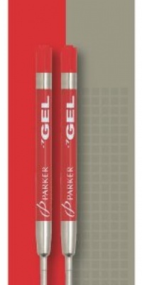 Parker Gel Ink Medium Point Ink Refills for Rollerball Pens, 2 Red Ink Pen Refills (30529)