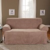 Sure Fit Soft Suede T-Cushion Sofa Slipcover, Burgundy