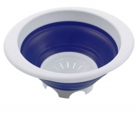 Progressive International 3 Qt Collapsible Colander, Blue and White