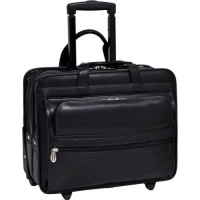 Chatham Wheeled 17'' Double Compartment Leather Laptop Case -Black Chatham Wheeled 17'' Double Comp