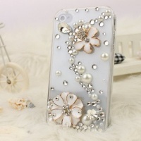 NOVA CASE 3D Bling Crystal iPhone Case for AT&T Verizon Sprint Apple iPhone 4/4S Flying Daisies