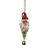 Jim Shore Heartwood Creek Santa with Dangle Bell Hanging Ornament, 5-1/2 Inches