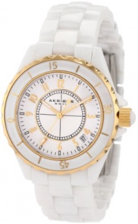 Akribos XXIV Women's AKR484WTG Allura Gold-Tone White Ceramic Watch