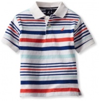 Nautica Sportswear Kids Baby-boys Infant Short Sleeve Striped Fit Polo, Sail White, 24 Months