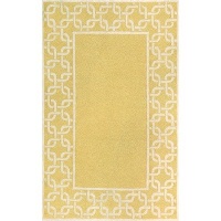 Liora Manne Spello Chain Border Yellow Outdoor Rug 7'6 x 9'6