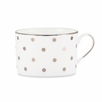 Kate Spade's Larabee Road Platinum, peppered with platinum polka dots, will give your table its own personality. Crafted of white bone china, each piece is dishwasher safe.