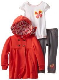 Kids Headquarters Baby-Girls Infant Jacket With Tee And Pants, Orange, 24 Months