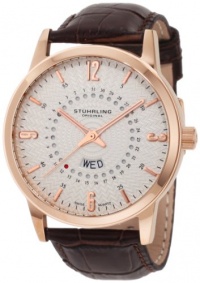 Stuhrling Original Men's 345.3345K2 Classic Ascot Jupiter Swiss Quartz Day and Date Rose Tone Watch