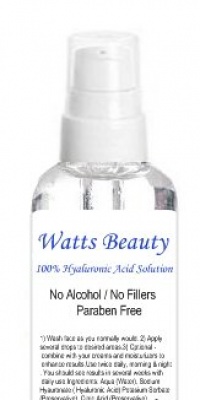 Watts Beauty 100% Pure Hyaluronic Acid Solution, Paraben & Alcohol Free / Multi-use - 60ml