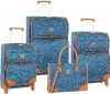 Diane von Furstenberg Abstract Signature 4 Piece Spinner Luggage Set: Available in 3 Colors (TurquoiseNavy)