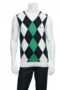 Nautica Men's Intarsia Argyle Vest Sweater