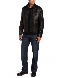 Kenneth Cole Men's Wet Faux Leather Bomber Jacket