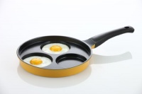 Flamekiss 9.5 Orange Ceramic Coated Nonstick 3-Cup Egg Cooker Pan by Amorè, Innovative & Elegant Design, Nano Ceramic Coating w/ Silver Ion (100% PTFE & PFOA Free)