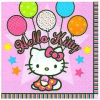 Amscan Hello Kitty Balloon Dreams 5 x 5 Beverage Napkins, 8-Count