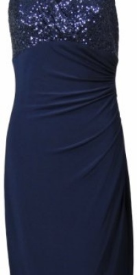 Lauren by Ralph Lauren Women's Haddon Hall Sequin Top Dress 8P Navy