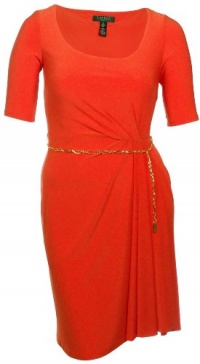 Lauren Ralph Lauren Women's Chain Belt Jersey Dress