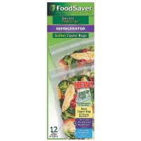 FoodSaver FSFRBZ0316 FreshSaver 1-Gallon Zipper Food Storage Bags, 12 Bags