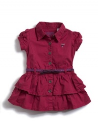 GUESS Toddler Twill Dress, DARK PINK (12M)