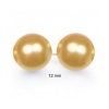 Bling Jewelry Tahitian Style Sea Shell Golden Pearl Ball Stud Earrings Size 12mm