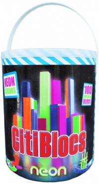 CitiBlocs CitiBlocs Neon Colors 100 Piece Precision Cut Wooden Building Blocks