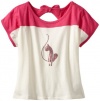 Baby Phat Girl's  Colorblock Tee With Bow Tie, Pink, Large