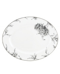 Floral arrangement. Echoing drawings found in an artist's sketchbook, this exquisite Floral Illustrations platter from Marchesa by Lenox creates a decidedly elegant statement at any meal. (Clearance)