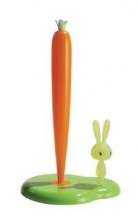 A di Alessi Bunny and Carrot Paper Towel Holder, Green